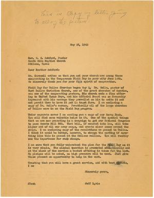 [Letter from Jeff Davis to W. C. Ashford - May 28, 1942]