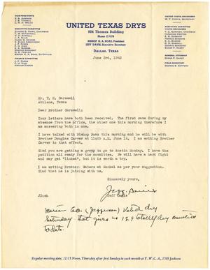 [Letter from Jeff Davis to T. N. Carswell - June 3, 1942]