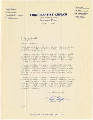 [Letter from Floyd Chaffin to T. N. Carswell - August 24, 1942]