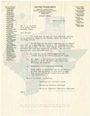 [Form letter from Francis A. Buddin and Walter H. McKenzie to T. N. Carswell - March 17, 1944]