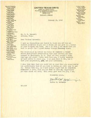 [Letter from Walter H. McKenzie to T. N. Carswell - January 29, 1945]