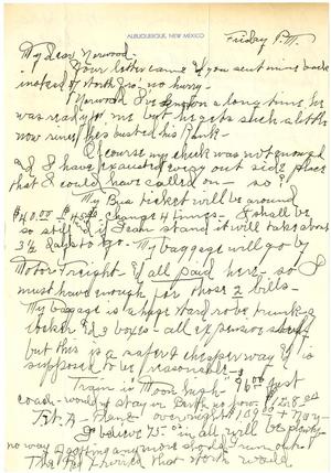 Primary view of object titled '[Letter from Eula Clark to T. N. Carswell]'.