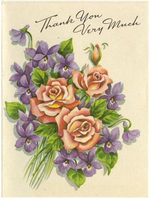 [Thank you card from Gloria, Wynn, Nickie and Rita Carswell to T. N. Carswell]