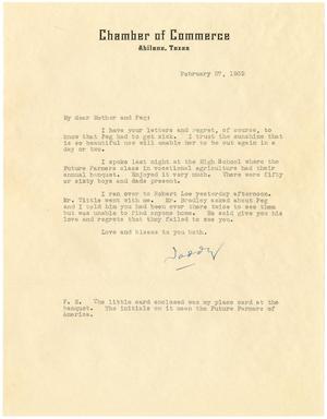 [Letter from T. N. Carswell to Byrdie Carswell and Peggy Carswell - February 27, 1932]