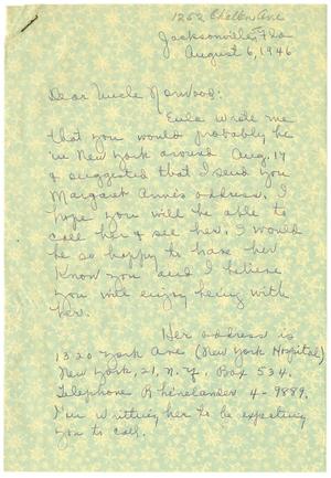 Primary view of object titled '[Letter from Annie to T. N. Carswell - August 6, 1946]'.