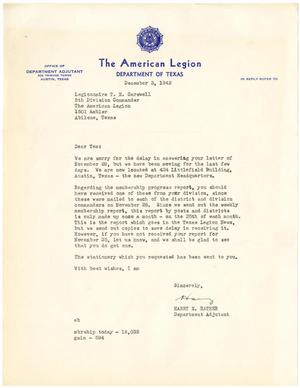 [Letter from Harry E. Rather to T. N. Carswell - December 3, 1942]