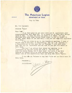 [Letter from J. M. Willson to T. N. Carswell - May 24, 1944]