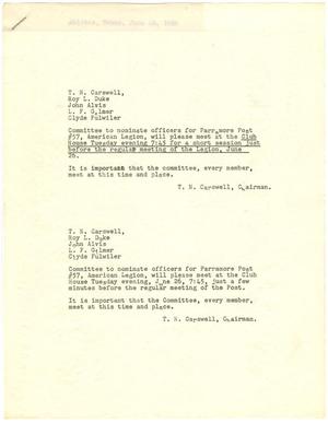 [Letter from T. N. Carswell to Roy L. Duke, John Alvis, L. F. Gilmer and Clyde Fulwiler]