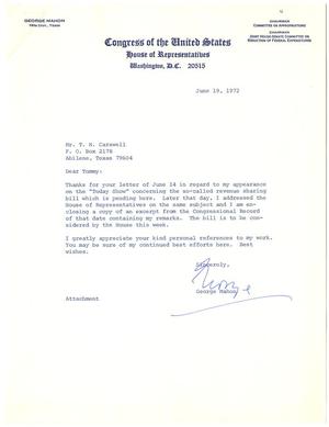 [Letter from Representative George Mahon to T. N. Carswell - May 18, 1971]