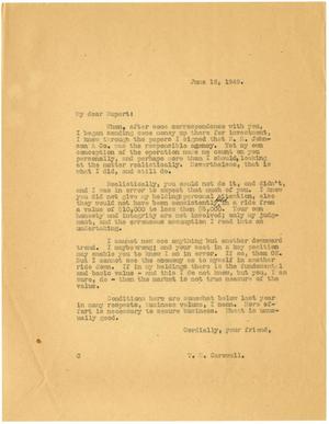 [Letter from T. N. Carswell to R. H. Johnson - June 12, 1949]