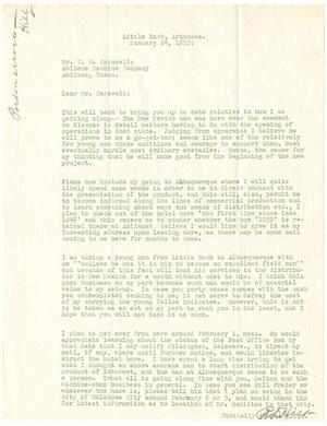 [Letter from R. D. Hill to T. N. Carswell - January 24, 1950]