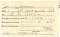 Text: [Post office box rent Form 1538, rented by R. D. Hill, signed by O. A…