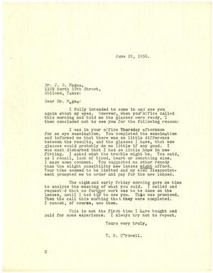 [Letter from T. N. Carswell to Dr. J. D. Magee - June 25, 1956]