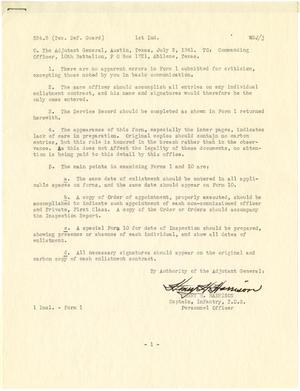 [Report from Captain Henry H. Harrison to Commanding Officer, 10th Battalion - July 3, 1941]
