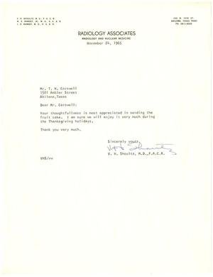 [Letter from V. H. Shoultz to T. N. Carswell - November 24, 1965]