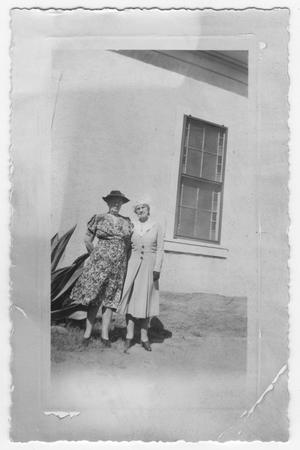 Mattie Jackson and woman by Presbyterian Church