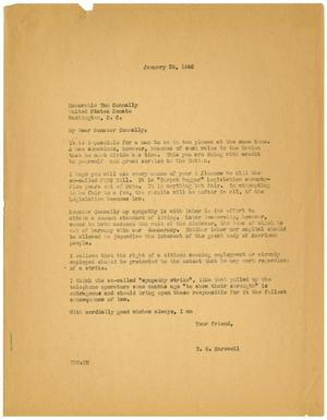 [Letter from T. N. Carswell to Senator Tom Connally - January 26, 1946]