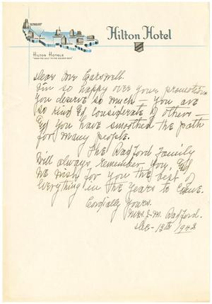 [Letter from Mrs. J. M. Radford to T. N. Carswell - December 13, 1942]