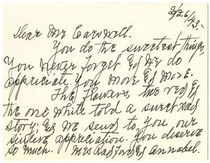 [Letter from Mrs. J. M. Radford to T. N. Carswell - February 26, 1943]