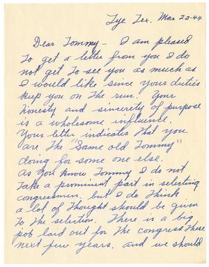 [Letter from J. Walter Hammond to T. N. Carswell - March 23, 1944]