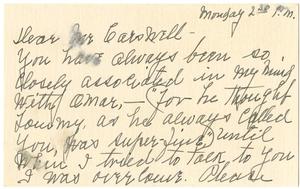 [Letter from Bessie H. Radford to T. N. Carswell]