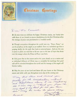 [Christmas Greetings from Jim Houghton to T. N. Carswell]