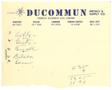 Letter: [List of names written on business advertising paper for Ducommun Met…