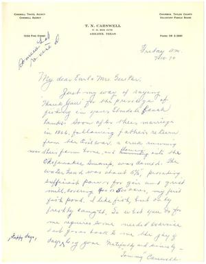 [Letter from T. N. Carswell to Earl & Mrs. Guitar - July 10, 1970]
