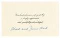 Text: [Printed card signed by Hood and Jeane Hart]