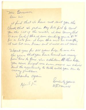 [Letter from W. E. Nowell to T. N. Carswell]