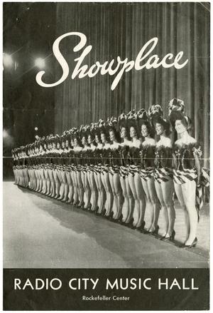 Primary view of object titled '[Program from the Showplace, Radio City Music Hall, Rockefeller Center with correspondence from Sarah Anna Simmons Crane to T. N. Carswell]'.