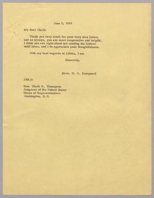 [Letter from Jeane B. Kempner to Clark W. Thompson, June 5, 1959]