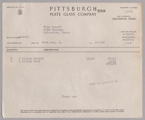 [Invoice for Pittsburgh Plate Glass Company]