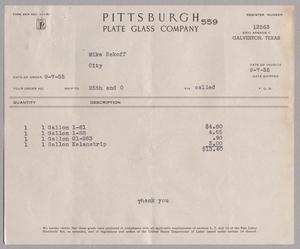 [Invoice for Products from Pittsburgh Plate Glass Company]