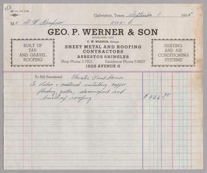 [Invoice for Labor and Material, September 1955]