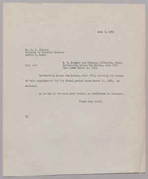 [Letter from Ray I. Mehan to Mr. R. L. Phinney, June 9, 1953]