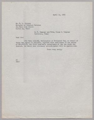 [Letter from Ray I. Mehan to Mr. R. L. Phinney, April 14, 1955]