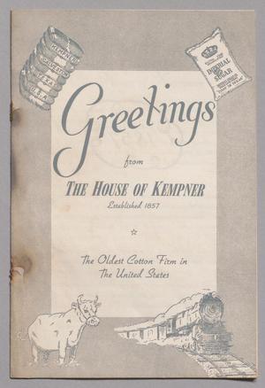 Primary view of object titled 'Greetings from The House of Kempner'.