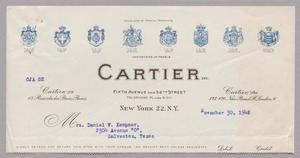[Account Statement for Cartier, November 1948, #1]