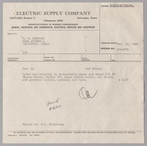 [Invoice for Motor Repairs from Electric Supply Company]