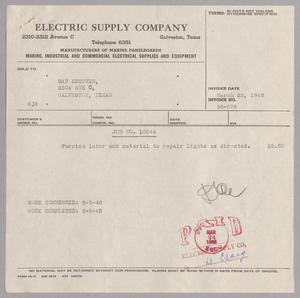 [Invoice for Repair by Electric Supply Company]