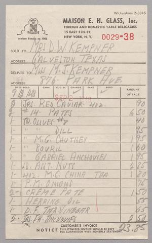 [Invoices for Maison E. H. Glass, Inc., September 2, 1948]