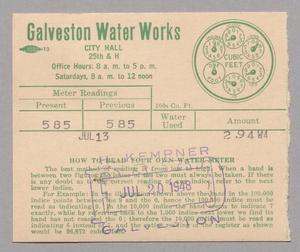 Primary view of object titled 'Galveston Water Works Monthly Statement (2524 O 1/2): July 1948'.