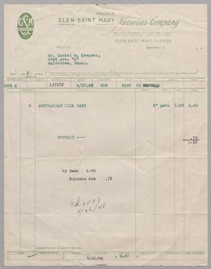 Primary view of object titled '[Invoice from Glen Saint Mary Nurseries Company]'.
