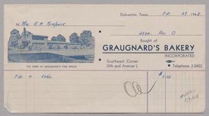 [Invoice for Cakes from Graugnard's Bakery]