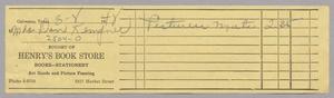 [Henry's Book Store Order: March 8, 1948]