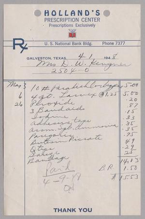 [Monthly Bill for Prescriptions: April 1948]