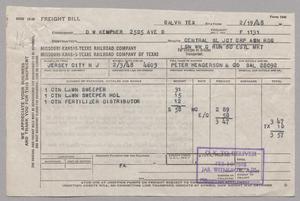 Primary view of object titled '[Freight Bill from Missouri-Kansas-Texas Railroad Company, February 1948]'.