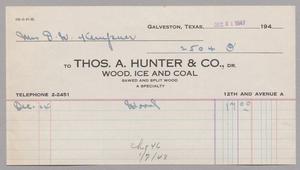 [Invoice for Wood from Thos. A. Hunter & Co.]