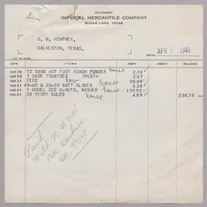[Statement from Imperial Mercantile Company: March, 1948]